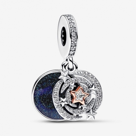 Srebrno-złoty charms-zawieszka Spadająca gwiazda - 782975C01