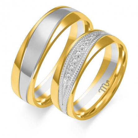Dwukolorowe obrączki ślubne - B-215 ZS