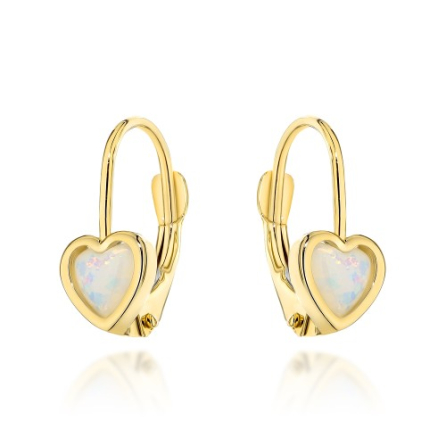 Kolczyki serca z opalitem - 7-K11780