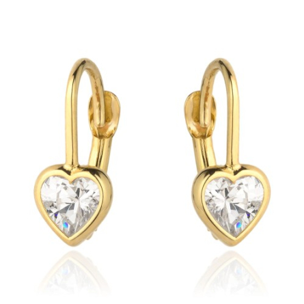 Kolczyki serca z cyrkoniami - 7-K10774