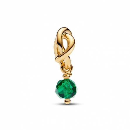 Fasetowany charms-zawieszka Zielony symbol wieczności - 763462C05