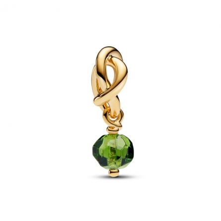 Fasetowany charms-zawieszka Jasnozielony symbol wieczności - 763462C08