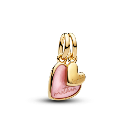 Różowy rozdzielany charms-zawieszka Mama i córka - 763766C01