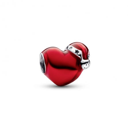 Charms Czerwone świąteczne metaliczne serce - 792336C01