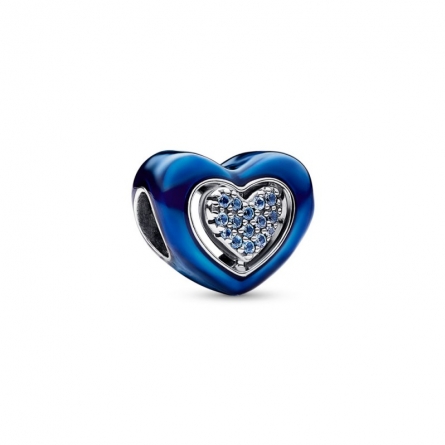 Niebieski charms z obracającym się sercem - 792750C01