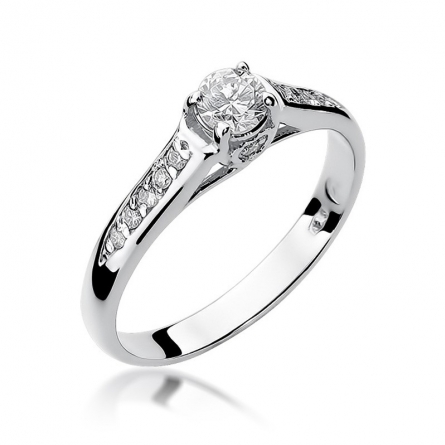 Pierścionek z brylantem z białego złota - W-16W / 0.23 ct