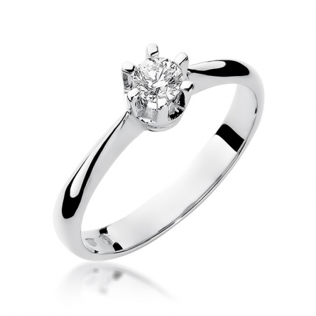 Pierścionek z brylantem z białego złota - W-36W / 0.23 ct