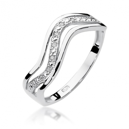 Pierścionek z brylantami z białego złota - W-116W / 0.06ct
