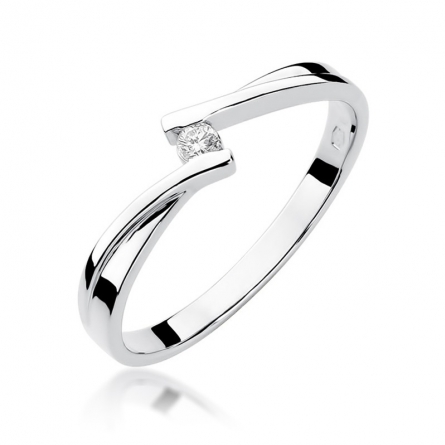 Pierścionek z brylantem z białego złota - W-137W / 0.04ct