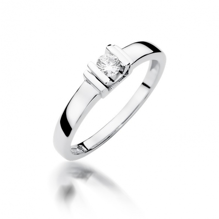 Pierścionek z brylantem z białego złota - W-343W / 0.10ct