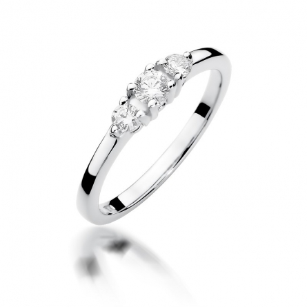 Pierścionek z brylantem z białego złota - W-377W / 0.33 ct