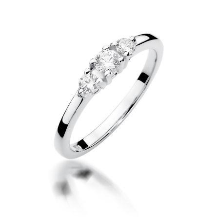Pierścionek z brylantem z białego złota - W-377W / 0.33 ct