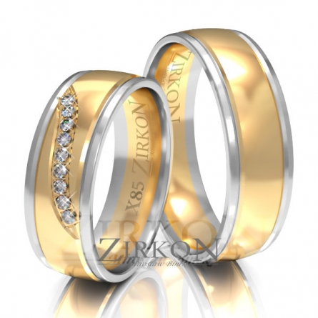 Obrączki ślubne Zirkon - X-085 L